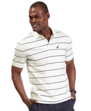 Nautica Core Striped Performance Deck Pique Polo