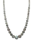 14k Gold Necklace, Grey Labradorite Graduated Necklace (6-16mm)