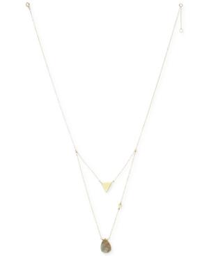 Labradorite Two-row Necklace (5 Ct. T.w.) In 14k Gold Over Sterling Silver