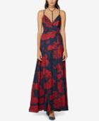 Fame And Partners Floral Georgette Necklace Gown