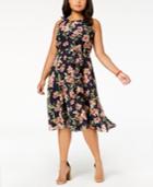 Jessica Howard Plus Size Sleeveless Floral-print Dress