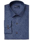 Bar Iii Carnaby Collection Slim-fit Tonal Chambray Floral Print Dress Shirt, Only At Macy's
