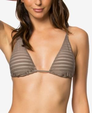 O'neill Adely Tall Striped Triangle Bikini Top Women's Swimsuit