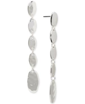 Robert Lee Morris Soho Silver-tone Hammered Linear Drop Earrings