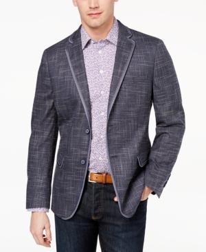 Tallia Orange Men's Modern-fit Stretch Navy Tic Sport Coat