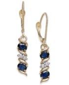 Sapphire (1-1/5 Ct. T.w.) & Diamond Accent Drop Earrings In 14k Gold