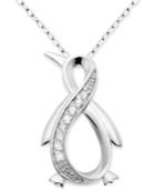 Diamond Infinity Penguin 18 Pendant Necklace (1/10 Ct. T.w.) In Sterling Silver