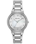 Bulova Women's Crystal Stainless Steel Bracelet Watch 32mm