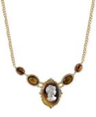 2028 Gold-tone Cameo Statement Necklace