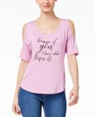 Thalia Sodi Mother's Day Cold-shoulder Graphic T-shirt, Only At Macy's