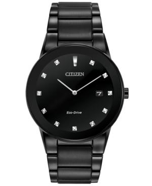 Citizen Men's Eco-drive Axiom Diamond Accent Black Ion-plated Stainless Steel Bracelet Watch 40mm Au1065-58g