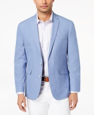 Kenneth Cole Reaction Men's Slim-fit Blue Chambray Sport Coat