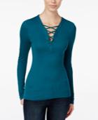 Jessica Simpson Lace-up V-neck Top