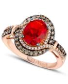 Le Vian Fire Opal (9/10 Ct. Chocolate ( 1/3 Ct. T.w.) And White Diamond (1/6 Ct. T.w.) Ring In 14k Rose Gold