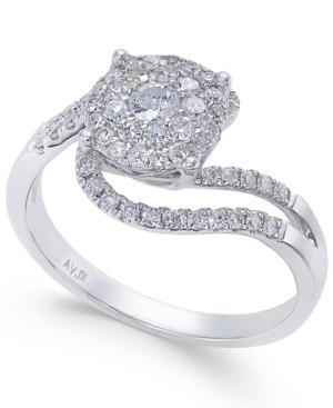 Diamond Swirl Cluster Ring (5/8 Ct. T.w.) In 14k White Gold