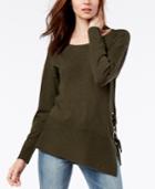 I.n.c. Asymmetrical Lace-up Sweater, Created For Macy's