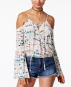 American Rag Printed Cold-shoulder Top, Created For Macy's