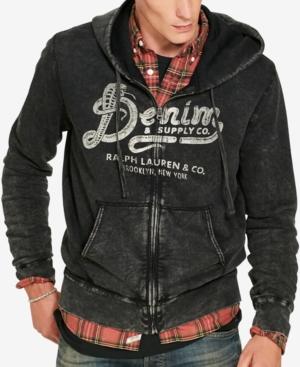 Denim & Supply Ralph Lauren Men's Full-zip Graphic-print Hoodie