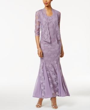 R & M Richards Petite Lace Gown And Jacket