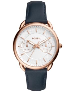 Fossil Women's Tailor Navy Leather Strap Watch 35mm