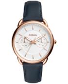 Fossil Women's Tailor Navy Leather Strap Watch 35mm