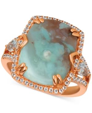 Le Vian Sky Aquaprase (16 X 12mm) & White Topaz (5/8 Ct. T.w.) Ring In 14k Rose Gold