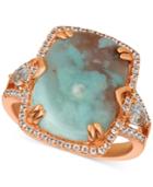 Le Vian Sky Aquaprase (16 X 12mm) & White Topaz (5/8 Ct. T.w.) Ring In 14k Rose Gold