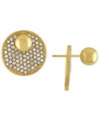 Rachel Rachel Roy Gold-tone Pave Disc Front And Back Earrings