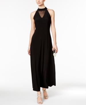Msk Mock-neck Illusion Gown