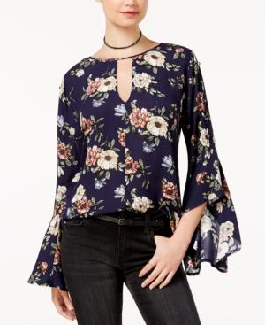 Gypsies & Moondust Juniors' Gigi Printed Keyhole Top
