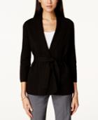 Alfani Petite Shawl Collar Belted Cozy Cardigan, Only At Macy's