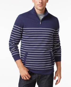Club Room Men's Striped Quarter-zip Sweater, Only At Macy's
