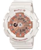 Baby-g Watch, Women's Analog-digital White Resin Strap 43x46mm Ba110-7a1
