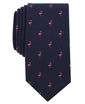 Bar Iii Men's Holiday Flamingo Embroidered Skinny Tie, Created For Macy's