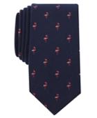Bar Iii Men's Holiday Flamingo Embroidered Skinny Tie, Created For Macy's