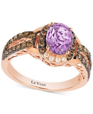 Le Vian Chocolatier Amethyst (9/10 Ct. T.w.) And Diamond (1/2 Ct. T.w.) Ring Set In 14k Rose Gold