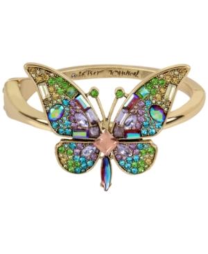 Betsey Johnson Gold-tone Crystal & Pave Butterfly Statement Ring