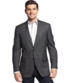 Calvin Klein Brown Windowpane Silk-blend Slim-fit Sport Coat