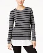 G.h. Bass & Co. Striped Layered-look Sweater