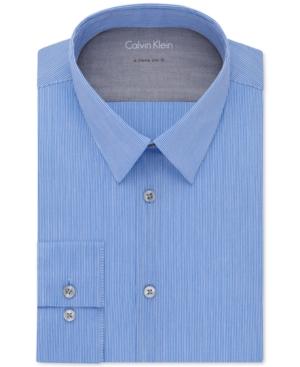 Calvin Klein X Extra Slim-fit Blue Tonal Stripe Dress Shirt