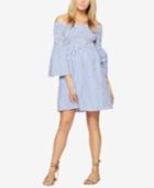 Sanctuary Cotton Striped Off-the-shoulder Dress