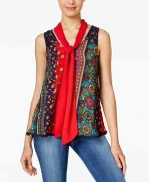 Self Esteem Juniors' Printed Scarf Tank Top
