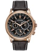 Citizen Men's Eco-drive Calendrier Brown Leather Strap Watch 44mm Bu2023-04e