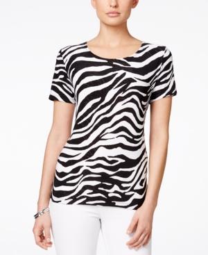 Jm Collection Jacquard Blouse, Zebra Print