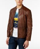 Hugo Boss Men's Jermon Leather Zip-front Jacket