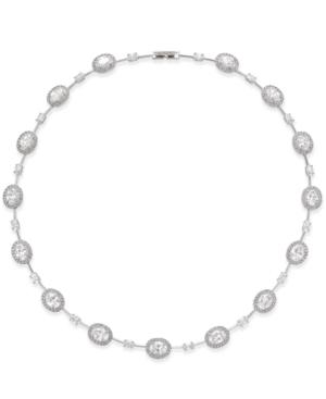 Danori Silver-tone Framed Crystal Open Oval Collar Necklace, Only At Macy's