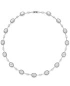 Danori Silver-tone Framed Crystal Open Oval Collar Necklace, Only At Macy's