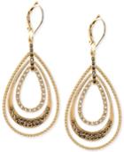 Judith Jack Gold-plated Sterling Silver Crystal And Marcasite Accented Orbital Hoop Earrings