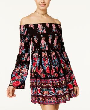 American Rag Off-the-shoulder Floral-print Fit & Flare Dress, Only At Macy's