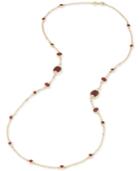Carolee Gold-tone Burgundy Stone And Pave Long Statement Necklace